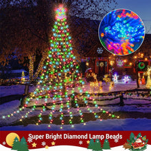 Load image into Gallery viewer, Christmas Lights with Star, 350 LED Christmas String Lights 25.8FT Star Waterfall Lights Christmas Fairy Lights with 8 Modes for Outdoor & Indoor Decoration, Multicolor