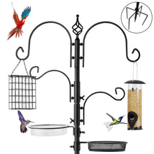 Load image into Gallery viewer, kibhous 4-Hook Bird Feeding Station Bird Feeding Station Kit 92in Steel Tall Bird Feeder Poles with Bird Bath, Mesh Tray Suet Feeder