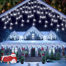 Load image into Gallery viewer, Uncahome 99ft Christmas Icicle Lights, Curtain Fairy Icicle String Lights with 228 LEDs, Christmas Twinkle Lights for Holiday, Party, Christmas Decorations, White