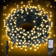 Load image into Gallery viewer, Christmas String Lights Plug in, 99FT 300 LED 8 Lighting Modes for Outdoor Christmas Tree Lights Wedding Party Decoration, Warm White