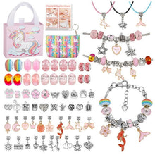 Load image into Gallery viewer, Funsmile 66 Pcs Charm Bracelet Making Kit, DIY Jewelry Making Kit with Pendant Charms Kit and Elastic Strings Crafts Gifts Set for Girls