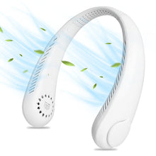 Load image into Gallery viewer, MOVSOU Portable Neck Fans, Hands Free Bladeless Fan, 4000 mAh Battery Operated Wearable Personal Fan, Neck Fan Rechargeable, USB Powered Desk Fan,3 Speeds-White