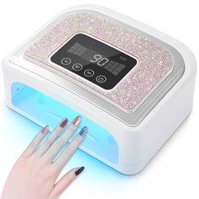 Load image into Gallery viewer, Maraawa UV LED Nail Lamp, 120W Rechargeable Cordless Nail Lamp, 4 Timer Modes with Crystal Diamonds,White
