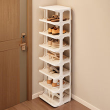 Load image into Gallery viewer, Mighty Rock 8 Tiers Flexible Combination Shoe Rack, Shoe Organizer for Closet, Free Standing Small Shoe Shelf Plastic Stackable Shoe Rack Storage Organizer White