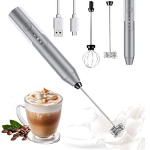 Load image into Gallery viewer, Uncahome Milk Frother Wand Drink Mixer - Handheld Milk Frother Electric Whisk - Easy-Clean Stainless Steel Frother Wand & Mini Blender - Electric Coffee Frother for Milk Coffee Lattes