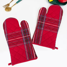 Load image into Gallery viewer, Movsou Oven Mitts Kitchen Cotton Gloves Lining Thick BBQ Gloves Heat Resistant for Cooking Baking Grilling 1 Pair Red