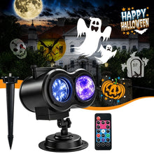 Load image into Gallery viewer, Movsou Halloween Outdoor Projector Lights, Upgraded Holiday Projectors,16 HD Slides LED Waterproof Light (Ocean Wave & Patterns) for Outside Home Party Xmas Decor