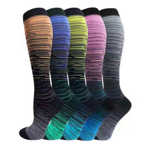 Load image into Gallery viewer, Silensys 5 pairs Gradual Compression Sports Nylon Socks, Waterproof and Sweat Proof, Fast Drying