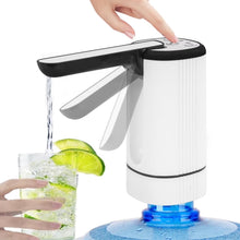 Load image into Gallery viewer, Uncahome Water Dispenser for 5 Gallon Bottle, Rechargeable Portable Electric Water Bottle Pump, Foldable Automatic Water Jug Pump for for Home, Office & Camping (White)