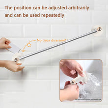 Load image into Gallery viewer, 18 Inch Self Adhesive Towel Bar, No Drill Towel Rack for Bathroom Towel Hangers Stick on Sticky Towel Holder, Bathroom Accessories Removable Towel Holder Bar Space Wall Mounted, Silver and White