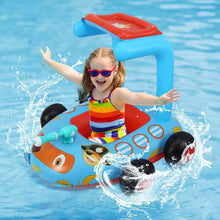 Load image into Gallery viewer, Funsmile Toddlers Inflatable Toddler Floaties Pool Float Toys 35.4×31.4in with Water Spray Gun Kids Pirate Boat Summer Party Aged 3-6