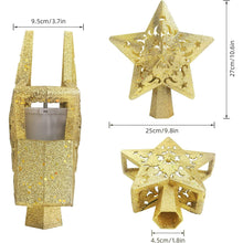 Load image into Gallery viewer, Cowin Christmas Tree Topper Projector, LED Star Tree Topper Light, Glitter Gold Star Topper Projector with Rotating Star Projection for Indoor Christmas Tree Decor, Xmas Decorations