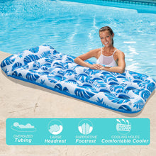 Load image into Gallery viewer, COWIN Inflatable Pool Floats Raft Water Hammock Lounge Adults with Headrest Floating Pool Lounge Contour Lounger for Men Women 73 x 34 Inches (Blue)