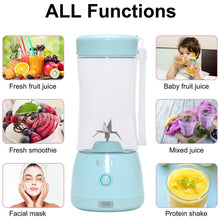 Load image into Gallery viewer, Kibhous Wireless Portable 6-Blade Electric Sand Ice Juice Cup, Portable Blenders Used for Baby Food, Travel, Gym and other USB Rechargeable Mini Blenders(Blue)