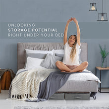 Load image into Gallery viewer, 2 Pcs 90L + 1 Piece 32L Large Underbed Storage Bags Organizer Container with Zippers, Foldable Under Bed Storage Organizers for Comforters, Foldable Storage Bags with Clear Window, Grey