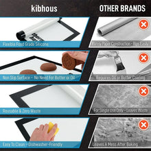 Load image into Gallery viewer, 19.7" x 11.8" Large Baking Mat Set, 2 Pack Kitchen Silicone Baking Mats Sheet Set, Reusable Baking Mat Nonstick Bakeware Liners, Baking Mat for Cookies, Macarons, Black and White