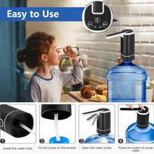 Load image into Gallery viewer, Uncahome Water Dispenser for 5 Gallon Bottle, Rechargeable Portable Electric Water Bottle Pump, Foldable Automatic Water Jug Pump for for Home, Office & Camping (Black)