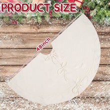 Load image into Gallery viewer, White Knitted Christmas Tree Skirt, 48 In White Cable Knit Christmas Tree Mat Rustic Farmhouse Home Decorations Xmas Holiday Party Decor