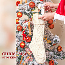 Load image into Gallery viewer, Swtroom 4 Pack Christmas Stockings 18in Large Size Cable Knitted Stocking Gifts & Decorations for Family Holiday Xmas Party, Ivory White