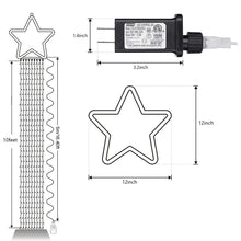 Load image into Gallery viewer, Funsmile Christmas Outdoor Star Lights Waterfall Tree Lights 344 LED 10Ft 12" Topper Star for Lawn Yard Garden Holiday Xmas New Year Warm White