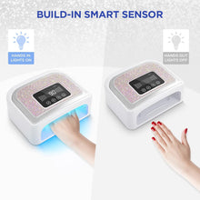 Load image into Gallery viewer, Maraawa UV LED Nail Lamp, 120W Rechargeable Cordless Nail Lamp, 4 Timer Modes with Crystal Diamonds,White