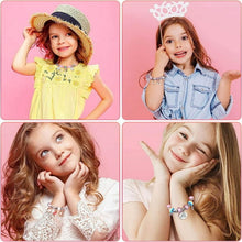 Load image into Gallery viewer, Funsmile 66 Pcs Charm Bracelet Making Kit, DIY Jewelry Making Kit with Pendant Charms Kit and Elastic Strings Crafts Gifts Set for Girls