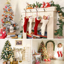 Load image into Gallery viewer, Christmas Stockings Large Knitted Stocking Ivory White Burgundy Solid Color 18'' 2 Pack for Family Xmas Holiday Party Decoration