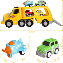 Load image into Gallery viewer, Funsmile Kids Toys Car for Boys Boy Toy Trucks 6 in 1 Carrier Vehicle Transport Toys Birthday Party Boy Gifts for Kids