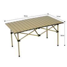 Load image into Gallery viewer, COWIN Folding Camping Table Portable , 37.4'' x 22.4'' Beach Table for Sand, Foldable Side Table, Foldable Portable Camping Table, Folding Camp Table Camping Folding Table Small Camping Table Aluminum
