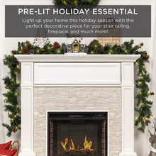 Load image into Gallery viewer, Mighty Rock 9FT Christmas Garland with 50 Waterproof LED Lights, Timer 8 Modes 20 Snowy Pinecones 98 Red Berries Battery Operated Pre-Lit Xmas Garland Christmas Decor for Christmas
