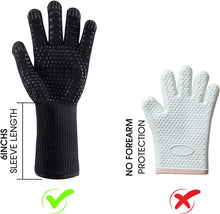 Load image into Gallery viewer, kibhous BBQ Gloves Heat Resistant Cooking 932°F Grilling Gloves for Barbecue Grilling Oven Baking Camping Smoker