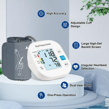 Load image into Gallery viewer, Mighty Rock Blood Pressure Monitor Upper Arm Fit Reno Blood Pressure Cuff 8.7”- 15.7” Monitor Backlight Display HR Detection Digital BP Machine