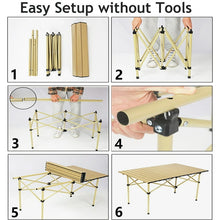 Load image into Gallery viewer, Folding Camping Table, Beach Table for Sand, Foldable Side Table, Foldable Portable Camping Table, Folding Camp Table Camping Folding Table Small Camping Table Aluminum Foldable Camping Table Portable