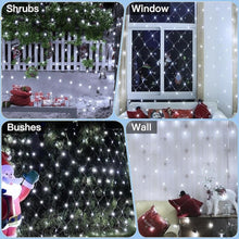 Load image into Gallery viewer, LED Christmas Net Lights,12ft x 5ft 360 LED 8 Modes Bush Mesh Lights Connectable,with Timer Waterproof for Christmas Indoor Outdoor Holiday Lighting Decorations, White