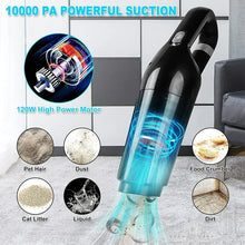 Load image into Gallery viewer, Portable Car Vacuum Cleaner, 120W Car Vacuum Cleaners Cordless, Handheld Vacuum for Quick Cleaning, Hand Held Vacuuming Cordless Rechargeable for Car Home and Office, Black
