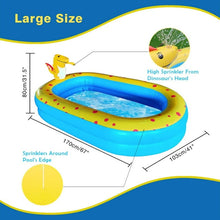 Load image into Gallery viewer, Movsou Inflatable Dinosaur Pool for Kids kid pool Kiddie Pool 67"x 41"x 32"H Indoor&Outdoor Kids Swimming for Ages 2+ Blue