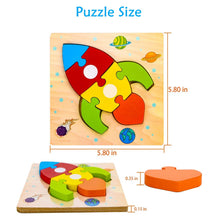 Load image into Gallery viewer, Wooden Puzzles Toddler Toys Traffic Shape Jigsaw Puzzles Gift for 1 2 3 Year Old Boys Girls Montessori Bright Color 6 Pack