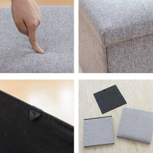 Load image into Gallery viewer, 12 Inch Linen Storage Ottoman Cube,Square Ottoman Foot Rest Stool with Memory Foam Seat, Foldable Storage Boxes Chest, Grey