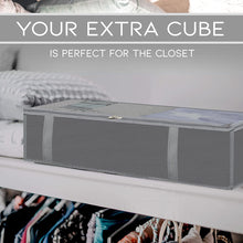 Load image into Gallery viewer, 2 Pcs 90L + 1 Piece 32L Large Underbed Storage Bags Organizer Container with Zippers, Foldable Under Bed Storage Organizers for Comforters, Foldable Storage Bags with Clear Window, Grey