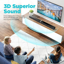 Load image into Gallery viewer, Sound Bars for TV, Bluetooth Soundbar for TV, 50W TV Sound Bar with 4 Drivers and Remote Control, Home Audio TV Speakers Sound Bar with ARC/Optical/AUX Connect