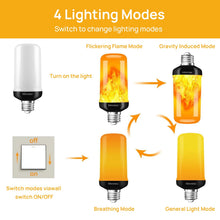 Load image into Gallery viewer, LED Flickering Flame Light Bulbs, 4 Modes Gravity Activated Fire Lamp for Halloween Indoor Party, 4 Pack