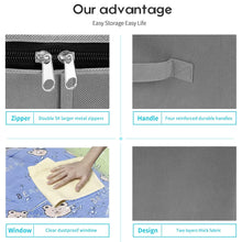 Load image into Gallery viewer, 2 Pcs 90L + 1 Piece 32L Large Underbed Storage Bags Organizer Container with Zippers, Foldable Under Bed Storage Organizers for Comforters, Foldable Storage Bags with Clear Window, Grey