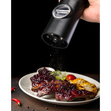 Load image into Gallery viewer, Uncahome 2 Pack Electric Salt and Pepper Grinder Set, Battery Powered - Automatic Salt Pepper Mill Grinder, Black