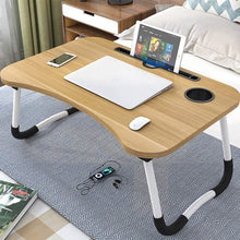 Load image into Gallery viewer, Mighty Rock Laptop Desk Foldable Bed Tray Table Laptop Bed Stand Standing Table for Bed Sofa Couch Floor Beige