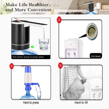 Load image into Gallery viewer, Uncahome Water Dispenser for 5 Gallon Bottle, Rechargeable Portable Electric Water Bottle Pump, Foldable Automatic Water Jug Pump for for Home, Office & Camping (Black)