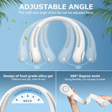Load image into Gallery viewer, MOVSOU Portable Neck Fans, Hands Free Bladeless Fan, 4000 mAh Battery Operated Wearable Personal Fan, Neck Fan Rechargeable, USB Powered Desk Fan,3 Speeds-White