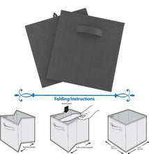 Load image into Gallery viewer, Kibhous 6 Pcs Foldable Storage Box, 10 * 10 * 11 Inch Fabric Storage Bins, Fabric Closet Organizers with Label Pocket, Cube Storage Bin Suitable for Family Bedroom Office, Gray