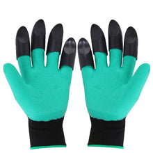 Load image into Gallery viewer, Meidong Gardening Gloves Waterproof Puncture Resistant Genie Mitts 4 Built-in Durable ABS Plastic Claws on Each Hand for Easy to Dig Planting Species Rake (Green)