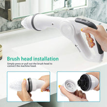 Load image into Gallery viewer, Cosmonic Electric Spin Scrubber, Power Scrubber Cordless High Rotation Handheld Bathroom Scrubber Rechargeable with 3 Replaceable Cleaning Brush Heads for Cleaning Tub, Tile, Floor, Sink, Wall, Window