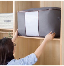 Load image into Gallery viewer, 3 Pack Clothes Storage Bag Large Clothes Organizer, Closet Organizer with Reinforced Handle Thick for Comforters, Blankets and Bedding with Sturdy Zipper, Grey